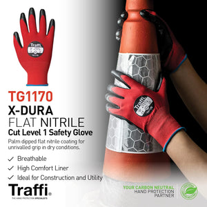 Traffi PU Dipped Gloves | Sizes 6 to 11 - 1 Pack (1 Pair)